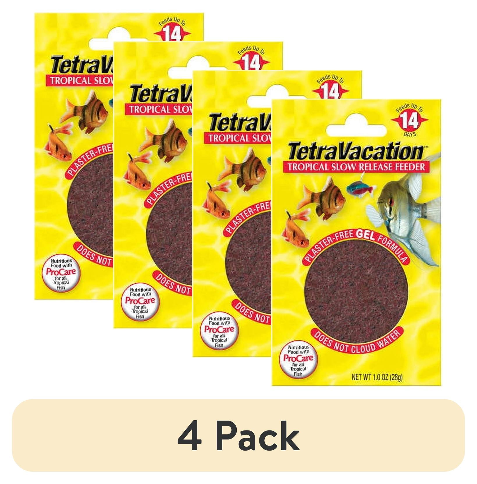 (4 pack) Tetra Vacation Tropical Feeding Block, Feeds Fish up to 14 Days, 1.06 oz., 1 Block