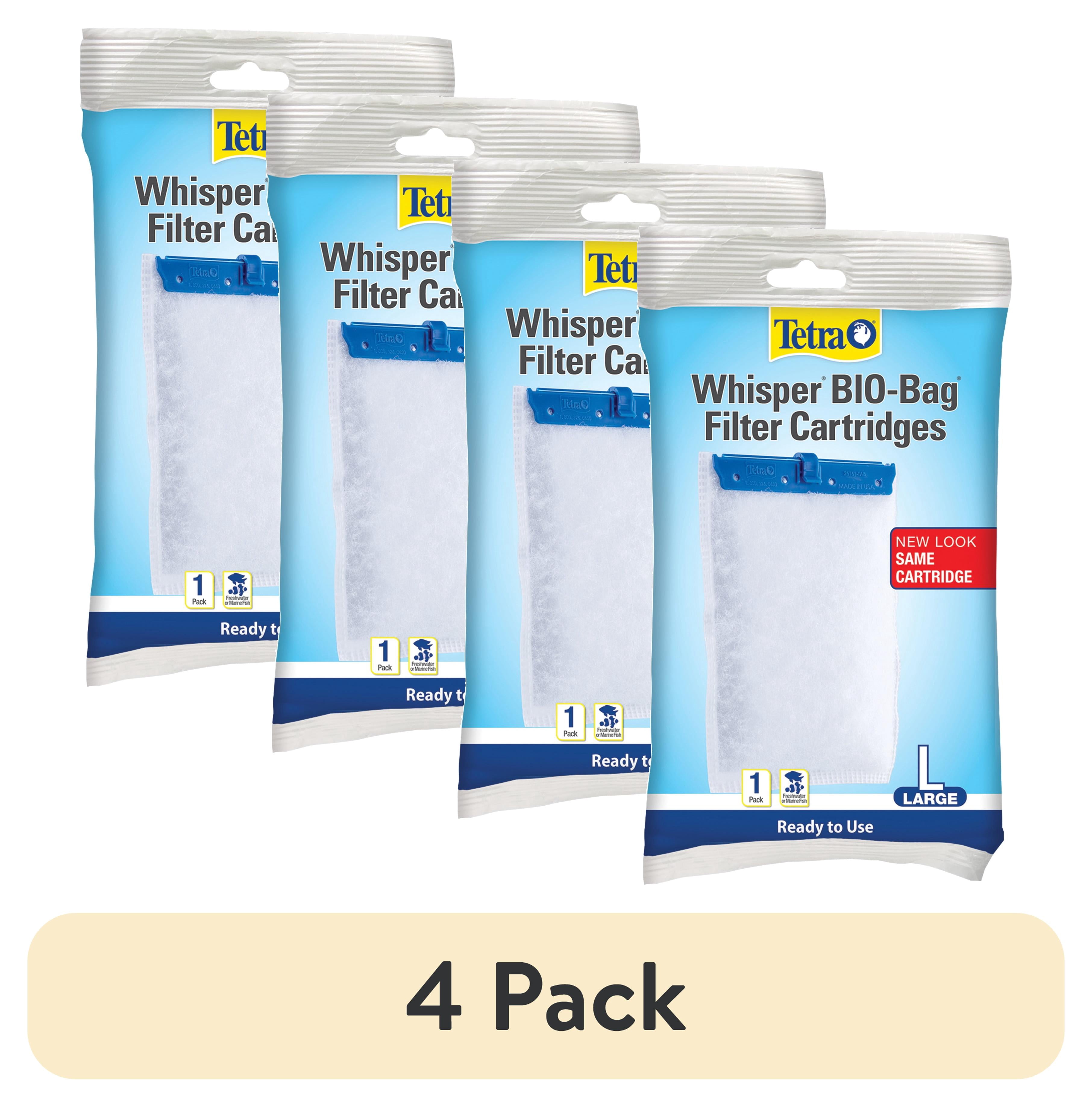 (4 pack) Tetra Whisper Bio-Bag Ready-to-Use Disposable Filter Cartridge for Aquariums, Large, 1 Count