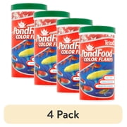 4 pack TetraPond PondFood Color Flakes, Color-Enhancing Flaked Fish Food for Small Ponds, 6 Oz.