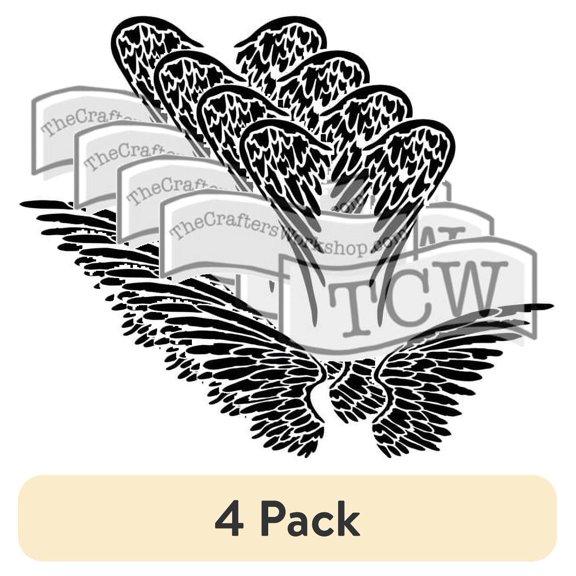 (4 pack) The Crafter's Workshop Stencil, 6" x 6", Angel Wings