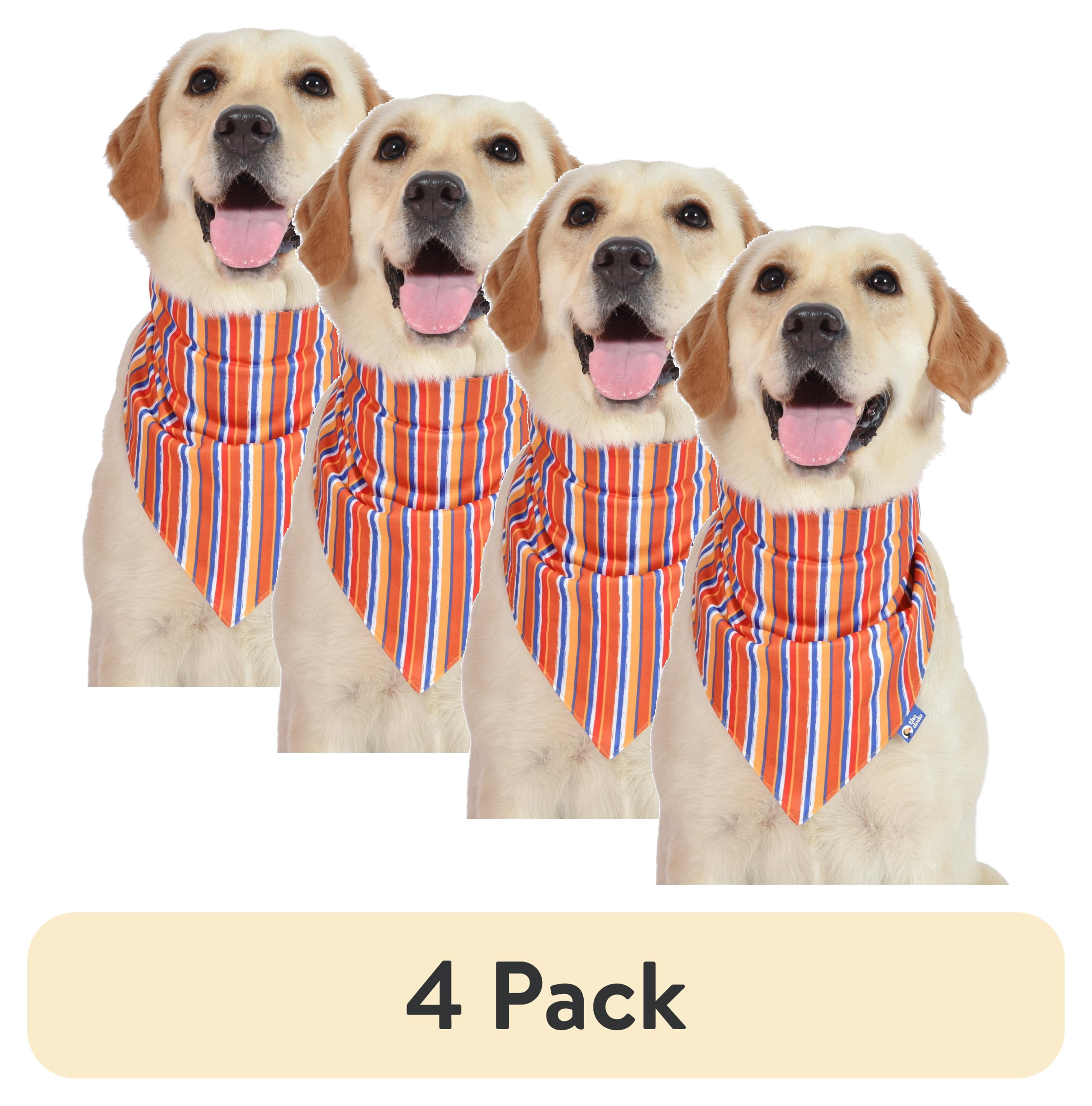 (4 pack) The Dodo Striped Dog Bandana, Multicolor, One Size Pet Apparel