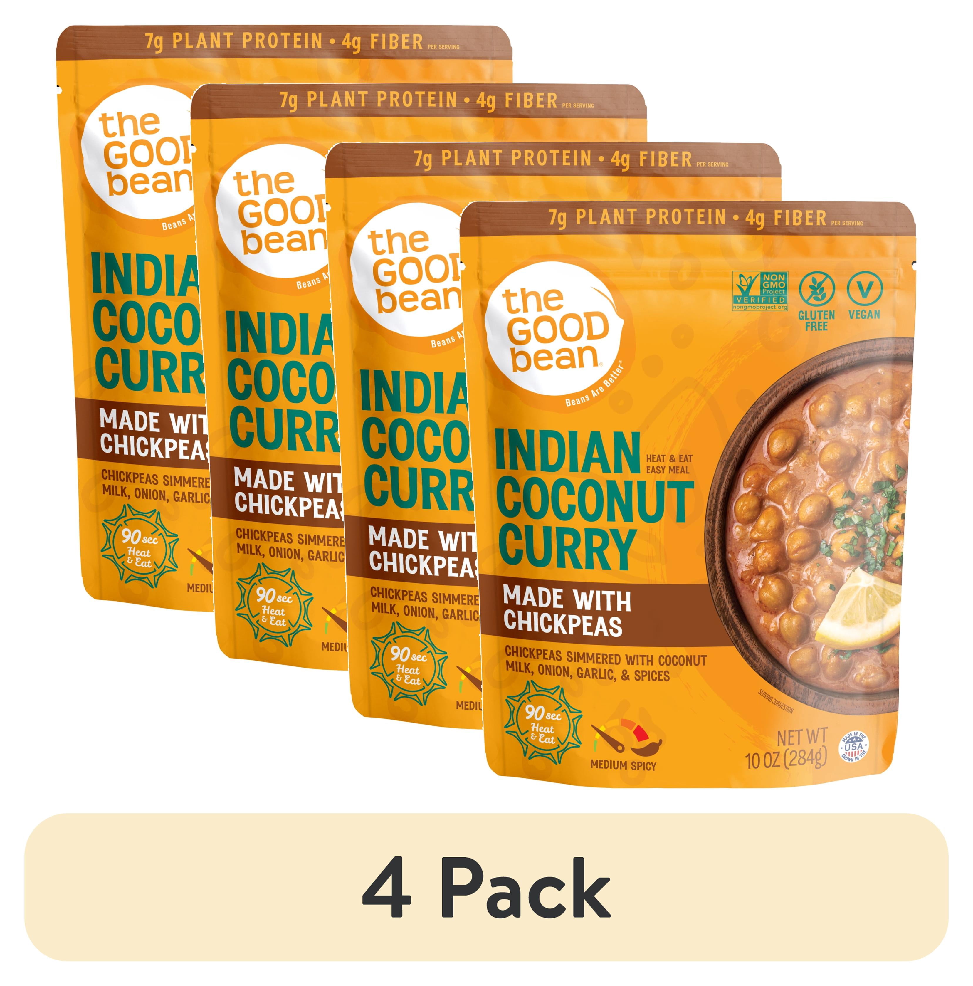 (4 pack) The Good Bean Heat & Eat Indian Coconut Curry 10oz