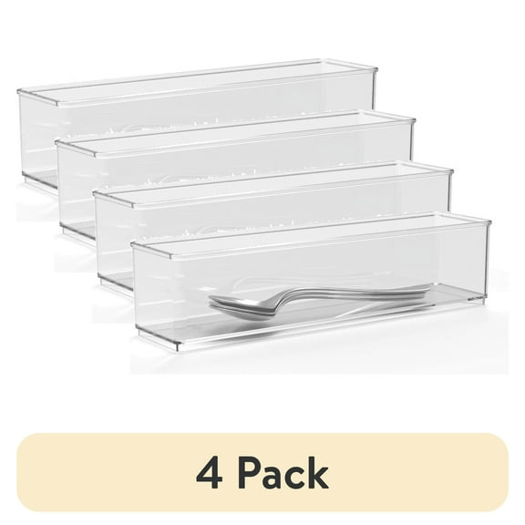 (4 pack) The Home Edit Narrow XL Drawer Insert,Cabinet, Clear