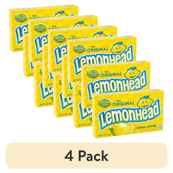 (4 pack) The Original Lemonhead Lemon Candy Theater Boxes, 5 oz (Pack of 3)