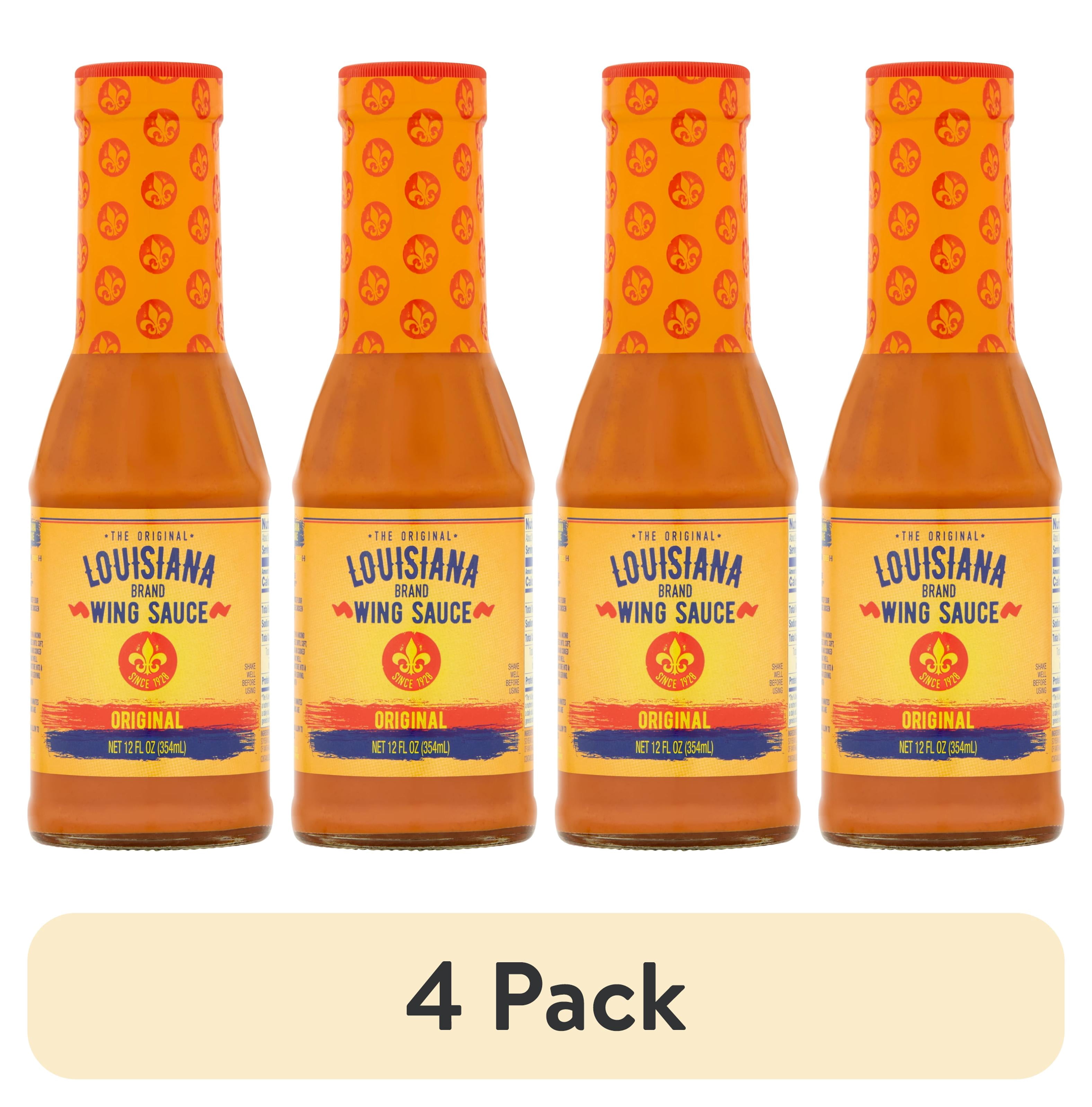 (4 pack) The Original Louisiana Brand Wing Sauce, Original, 12 fl oz Bottle