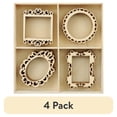 thumbnail image 1 of (4 pack) Themed Mini Wooden Flourishes 20/Pkg-Frames, 1 of 3