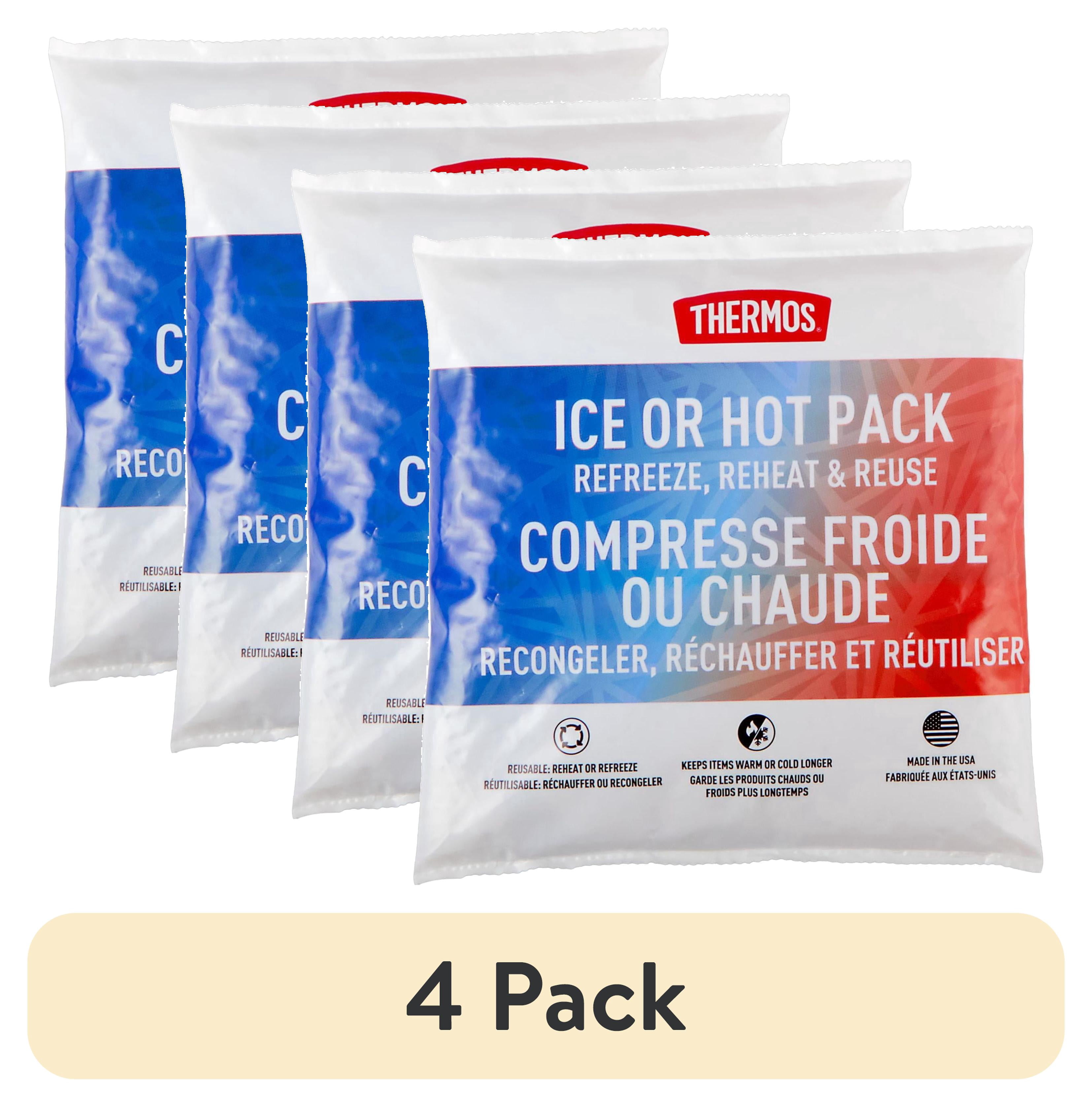 (4 pack) Thermos Large Reusable Hot and Cold Pack for Packed Lunches and Daily Commutes