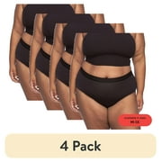 (4 pack) Thinx For All Leaks Women’s Hi-Waist Incontinence Underwear, Size 1X, Black