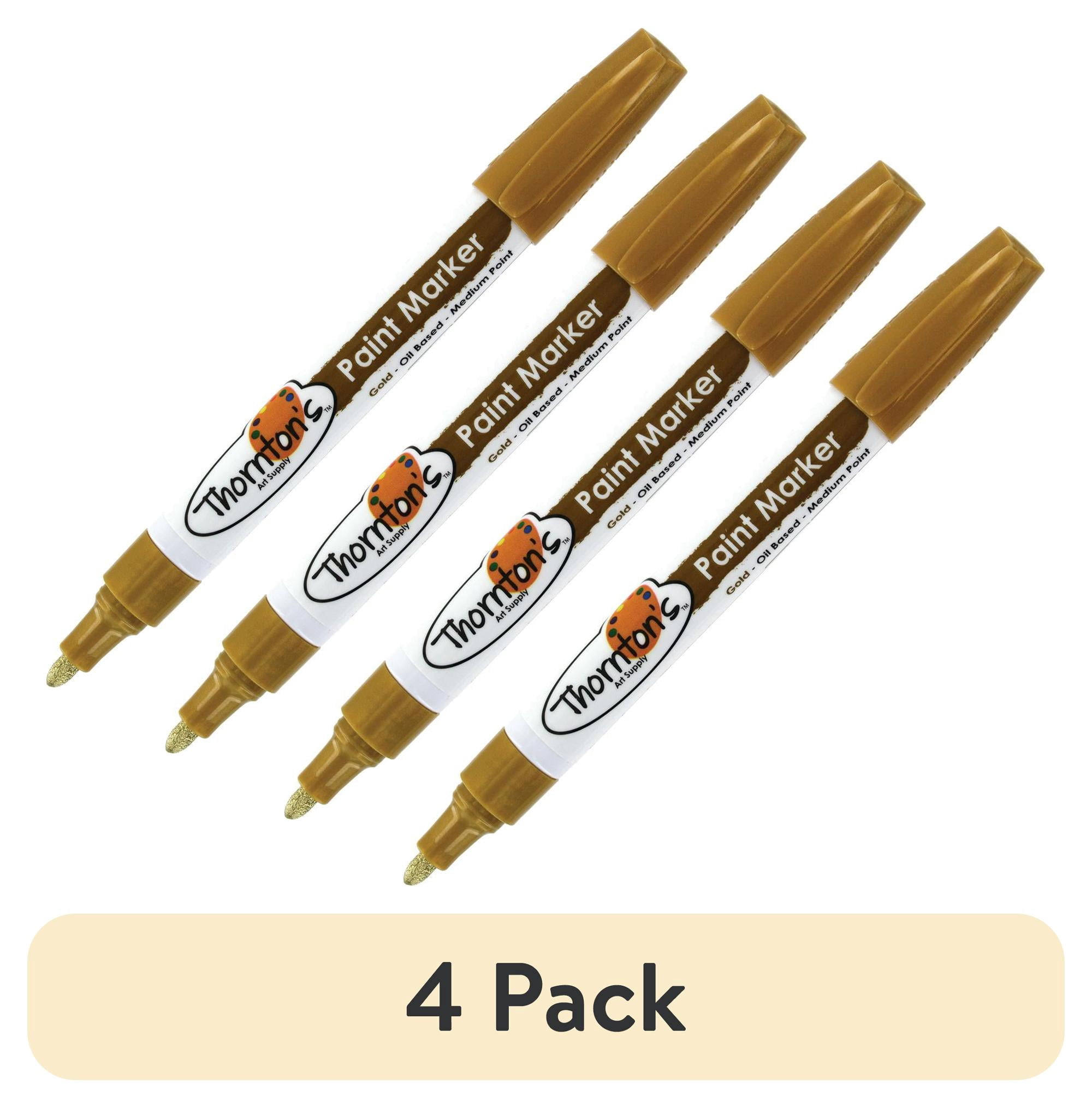 (4 pack) Thornton's Art Supply Oil-Based Paint Marker, Medium Point, Green Ink