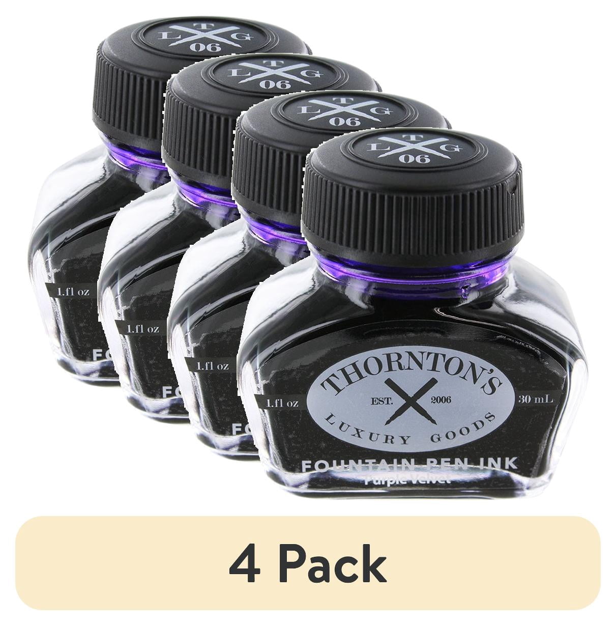 (4 pack) Thornton's Luxury Goods Premium Fountain Pen Ink Bottle 30ml - PURPLE VELVET | Smooth Effortless Writing | Suitable for All Brand and Calligraphy Pens | International Standard