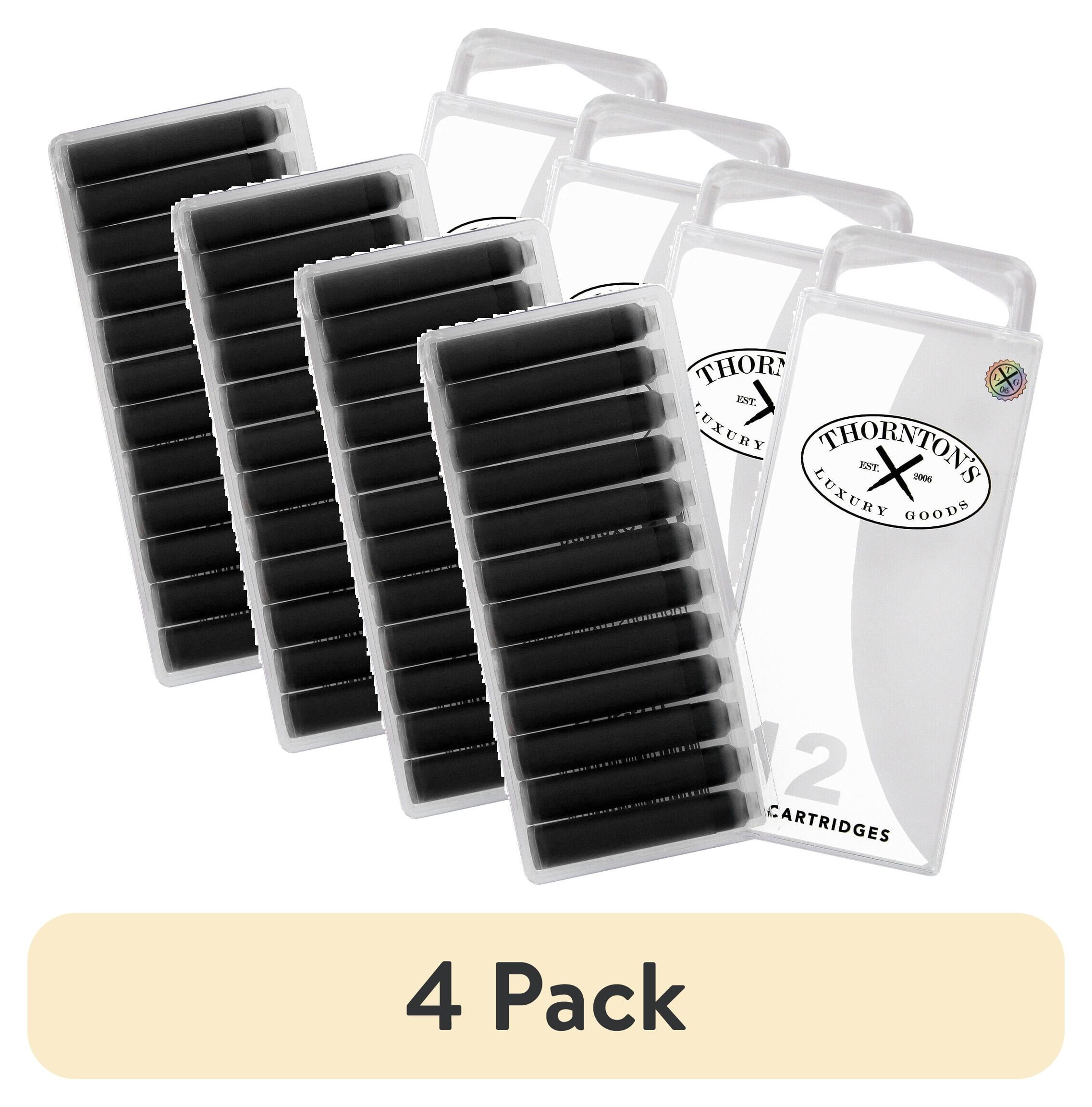 (4 pack) Thornton's Luxury Goods Short Standard International Fountain Pen Ink Cartridges Ultimate Gray Ink Pack of 12 Refills for Classic Calligraphy Pens Compatible With All Brand Neutral PH Smooth Flow