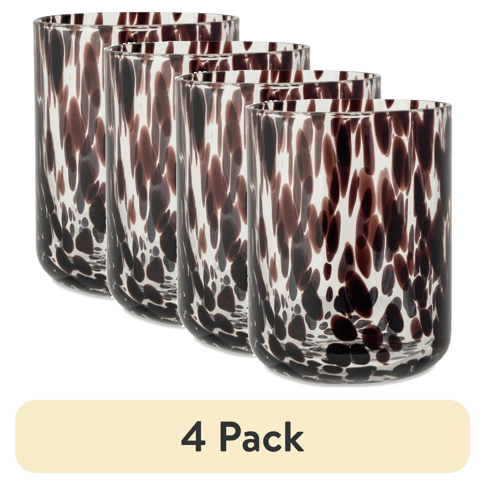 (4 pack) Thyme & Table 12 fl oz Black Tortoise Drinking Glass