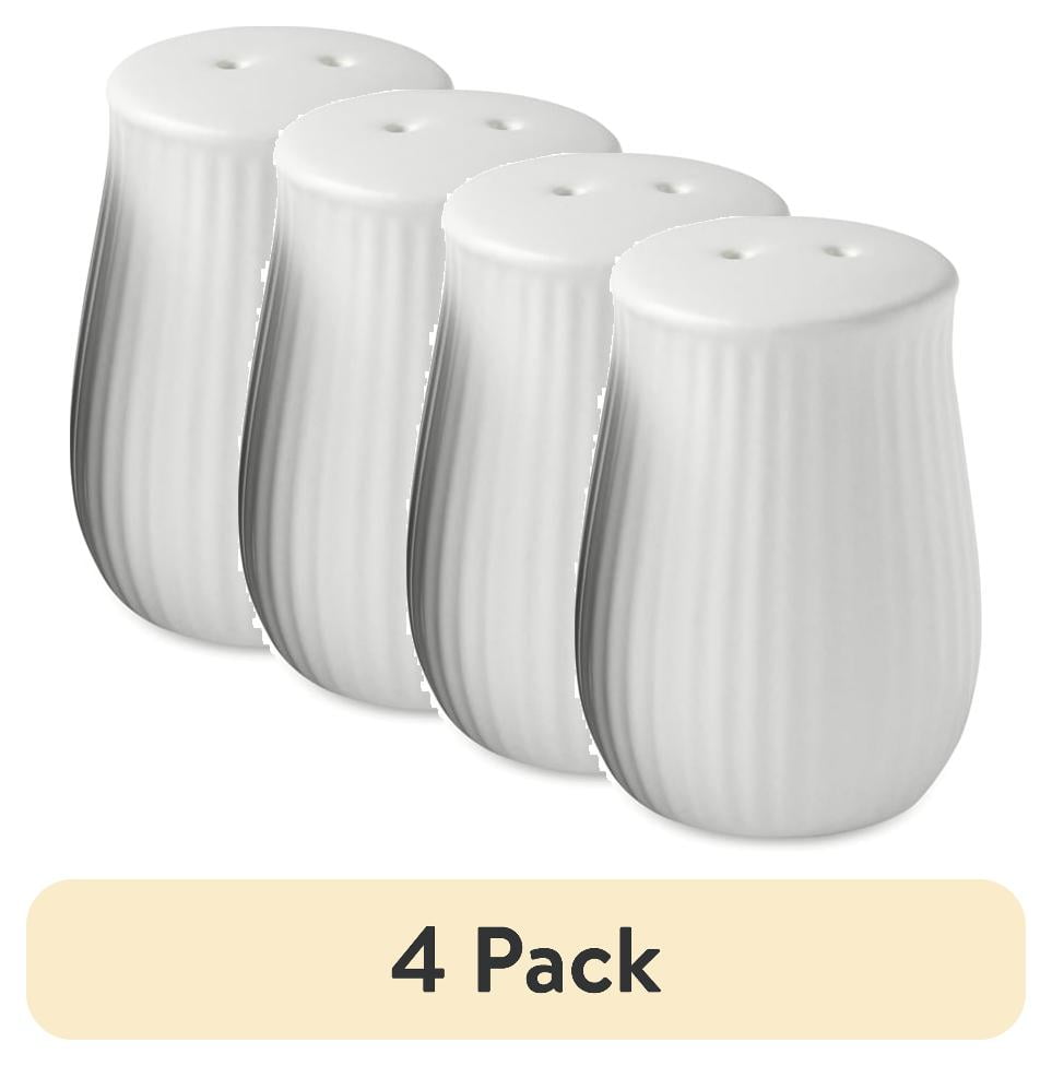 (4 pack) Thyme & Table 2 Piece Ceramic Salt and Pepper Shakers, Black