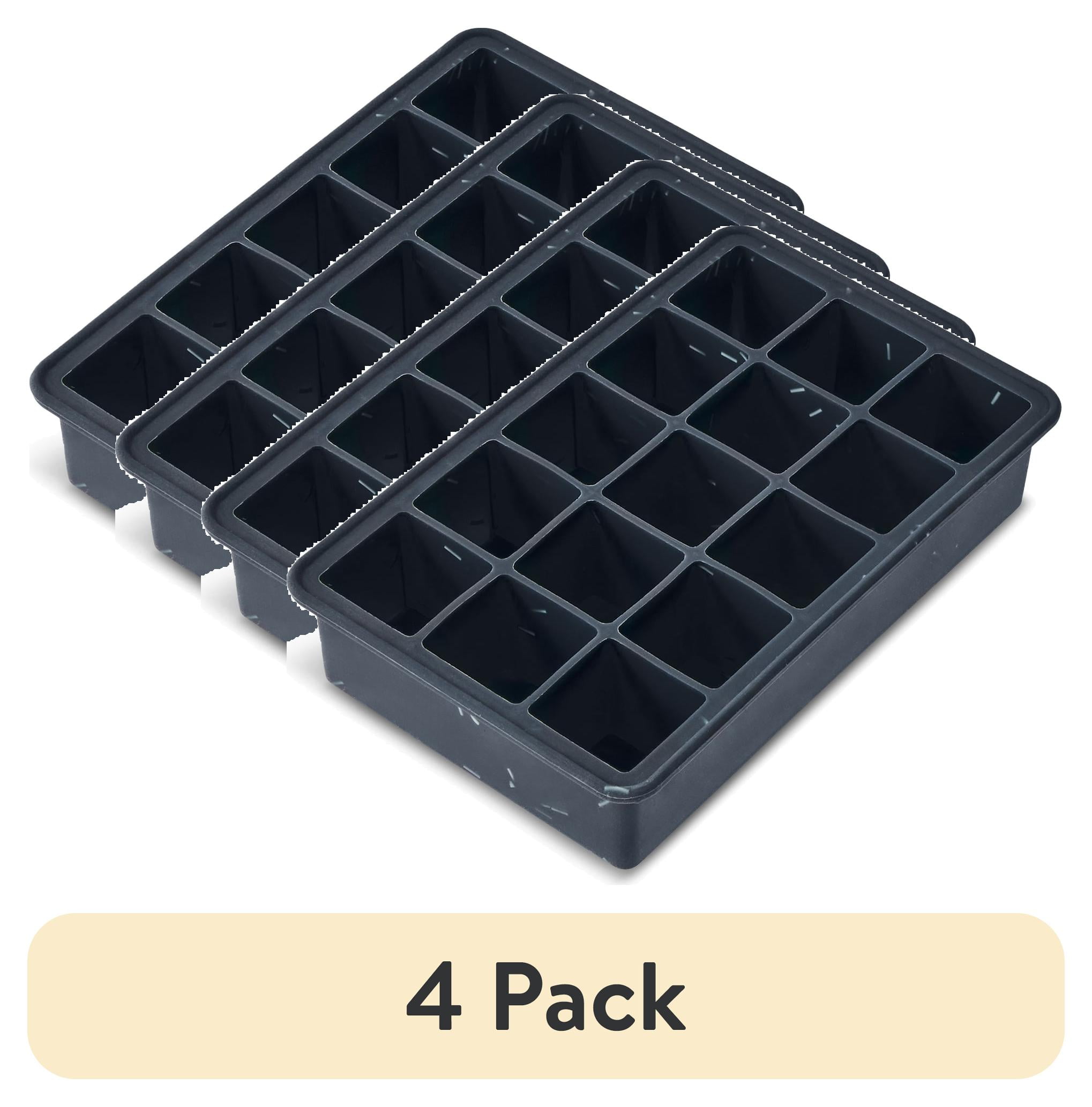 (4 pack) Thyme & Table 2-Piece Silicone Ice Cube Tray Set, Blue