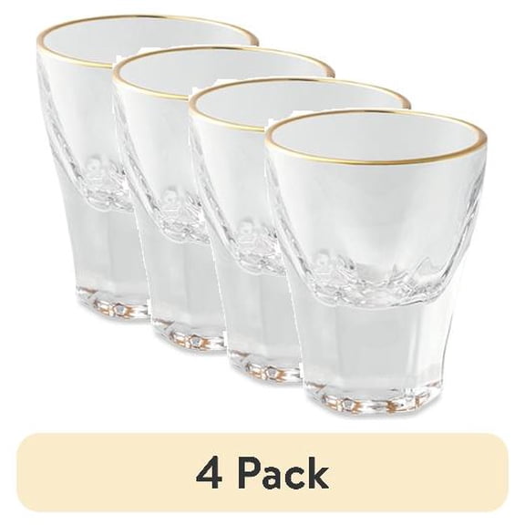 (4 pack) Thyme & Table Scalloped Shot Glasses, Set of 4