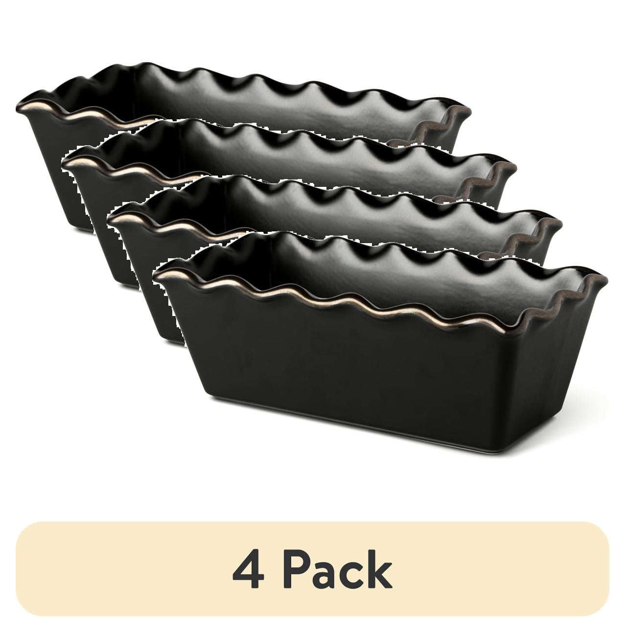 (4 pack) Thyme & Table Ceramic Loaf Pan, 9 in, Onyx