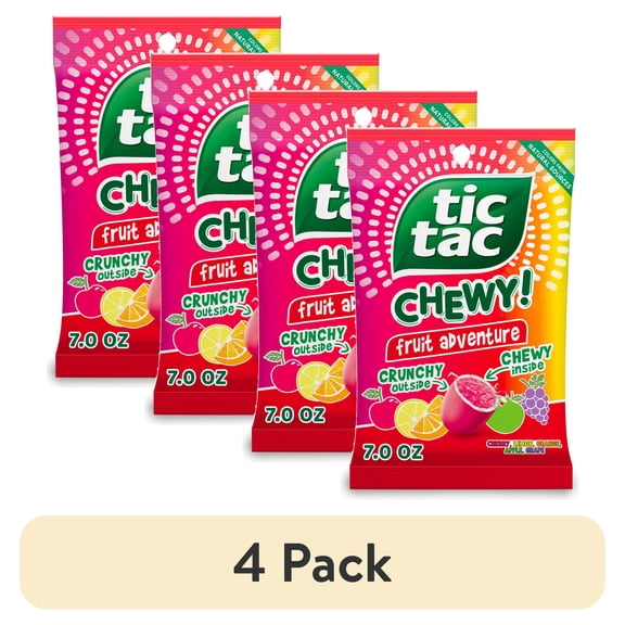 (4 pack) TIC TAC CHEWY! Fruit Adventure Candy, Fruity Chewy Candy, 7 oz (Packaging May Vary)