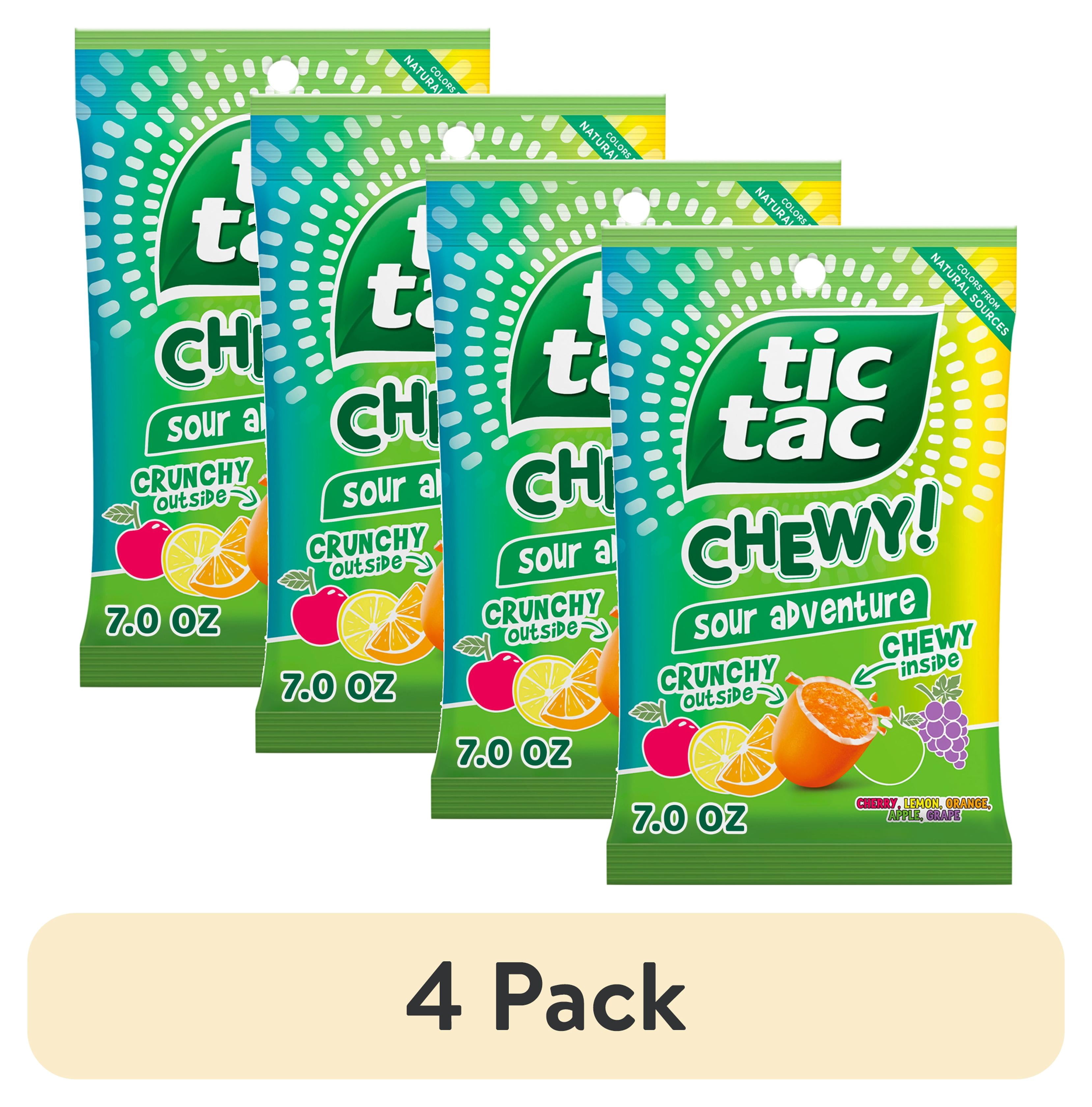 (4 pack) TIC TAC CHEWY! Sour Adventure, Sour Candy, Fruity Chewy Candy, 7 oz (Packaging May Vary)