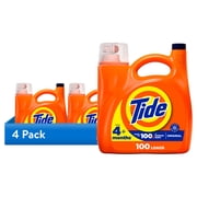 4 pack Tide Liquid Laundry Detergent, Original Scent, 132 fl oz, 100 Loads
