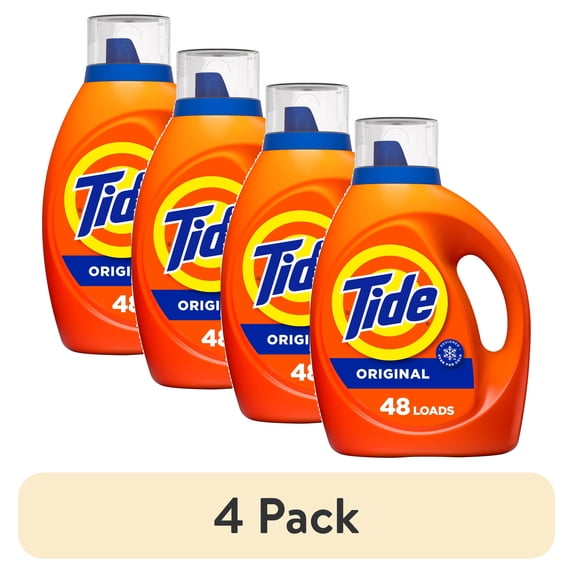 (4 pack) Tide Liquid Laundry Detergent, Original Scent, 60 fl oz, 48 Loads