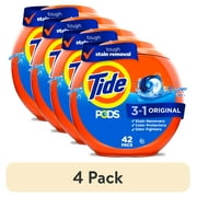 (4 pack) Tide PODS Liquid Laundry Detergent Pacs, Original Scent, 42 Count