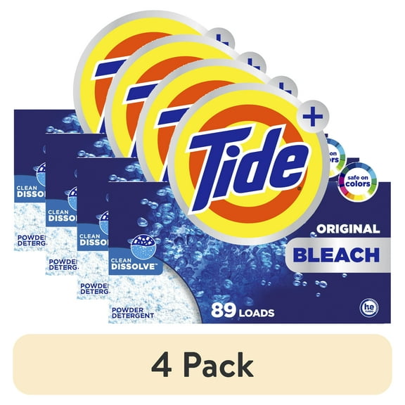 (4 pack) Tide Plus Powder Laundry Detergent 89 Loads 144 oz
