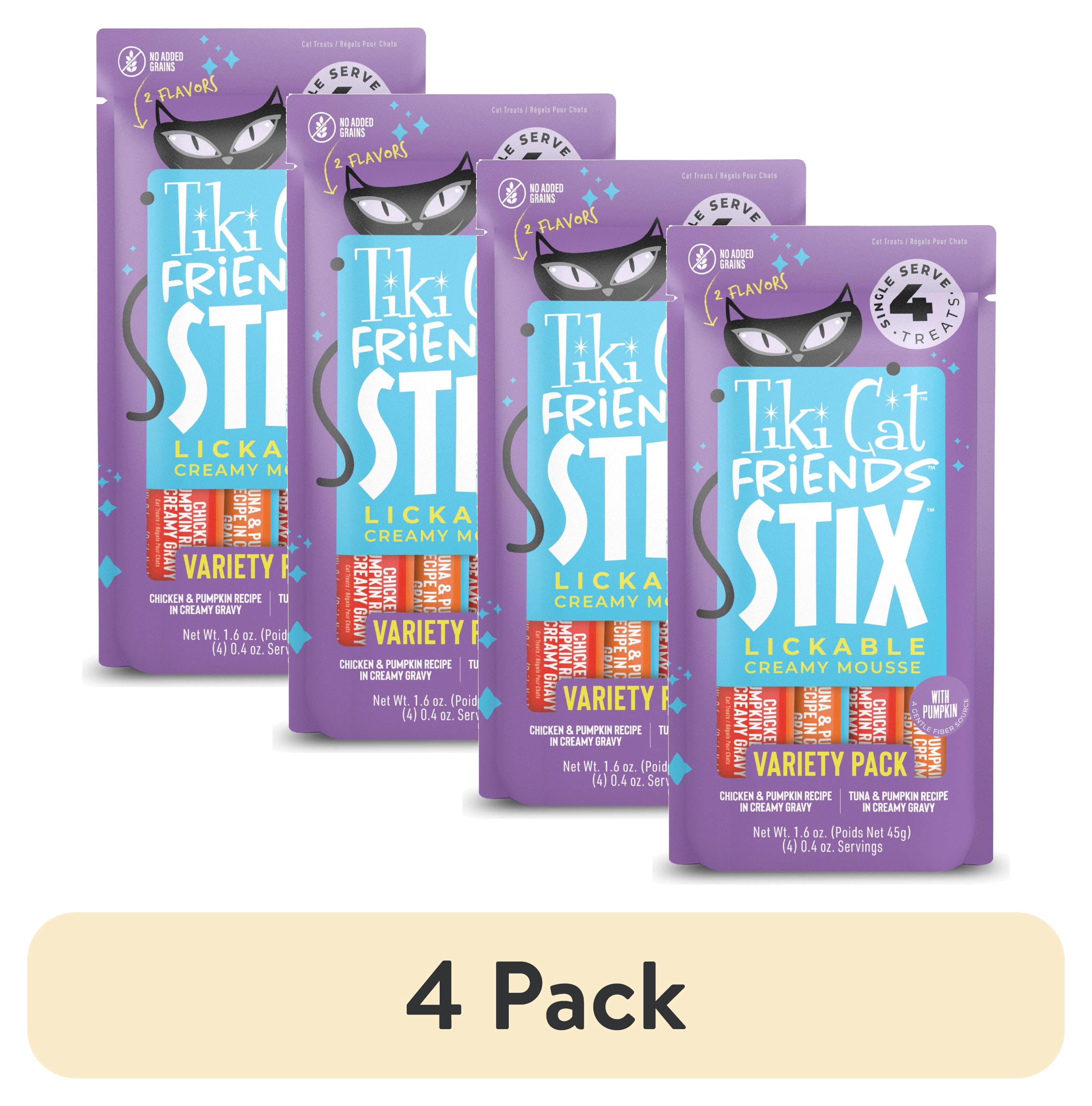 (4 pack) Tiki Cat Friends Stix, Variety Pack, 1.6 oz. Pouch (4 Stix)