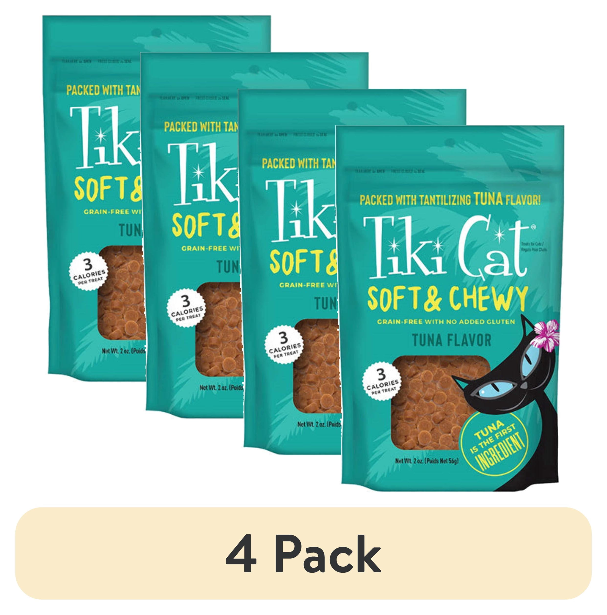 (4 pack) Tiki Cat Soft & Chewy Tuna Flavor Treats, 2 oz. Bag