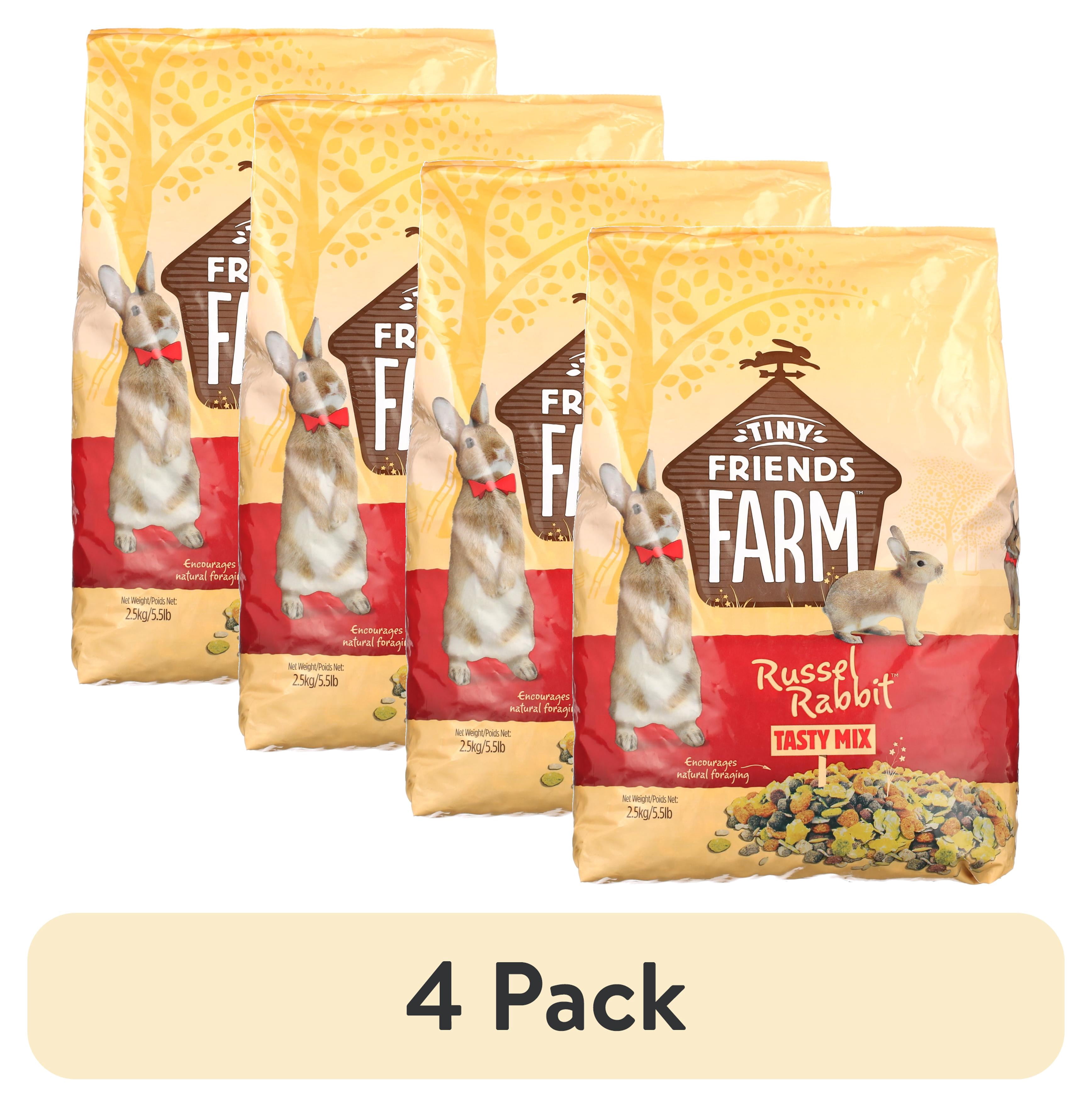 (4 pack) Tiny Friends Farm Russel Rabbit, Food 5.5lb