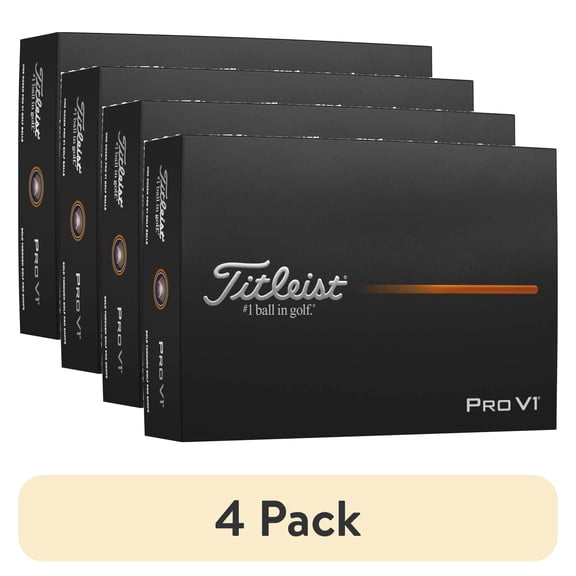 (4 pack) Titleist 2025 Pro V1, 12 Pack, White