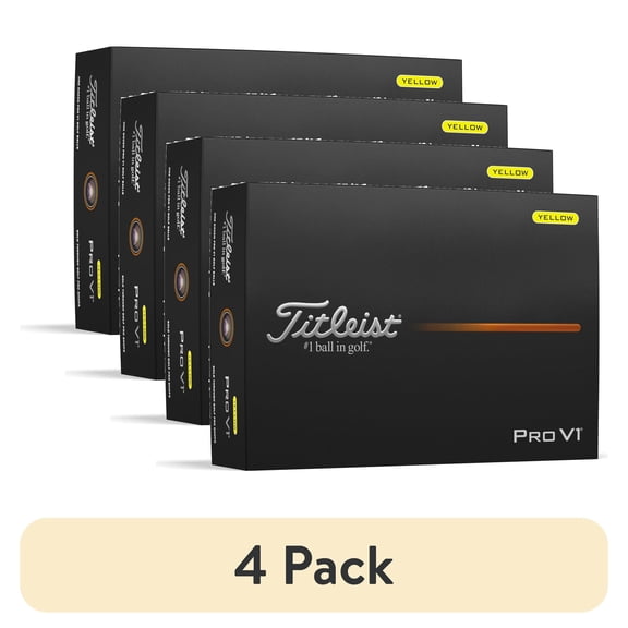 (4 pack) (4 pack) Titleist 2025 Pro V1, Yellow, 12pk