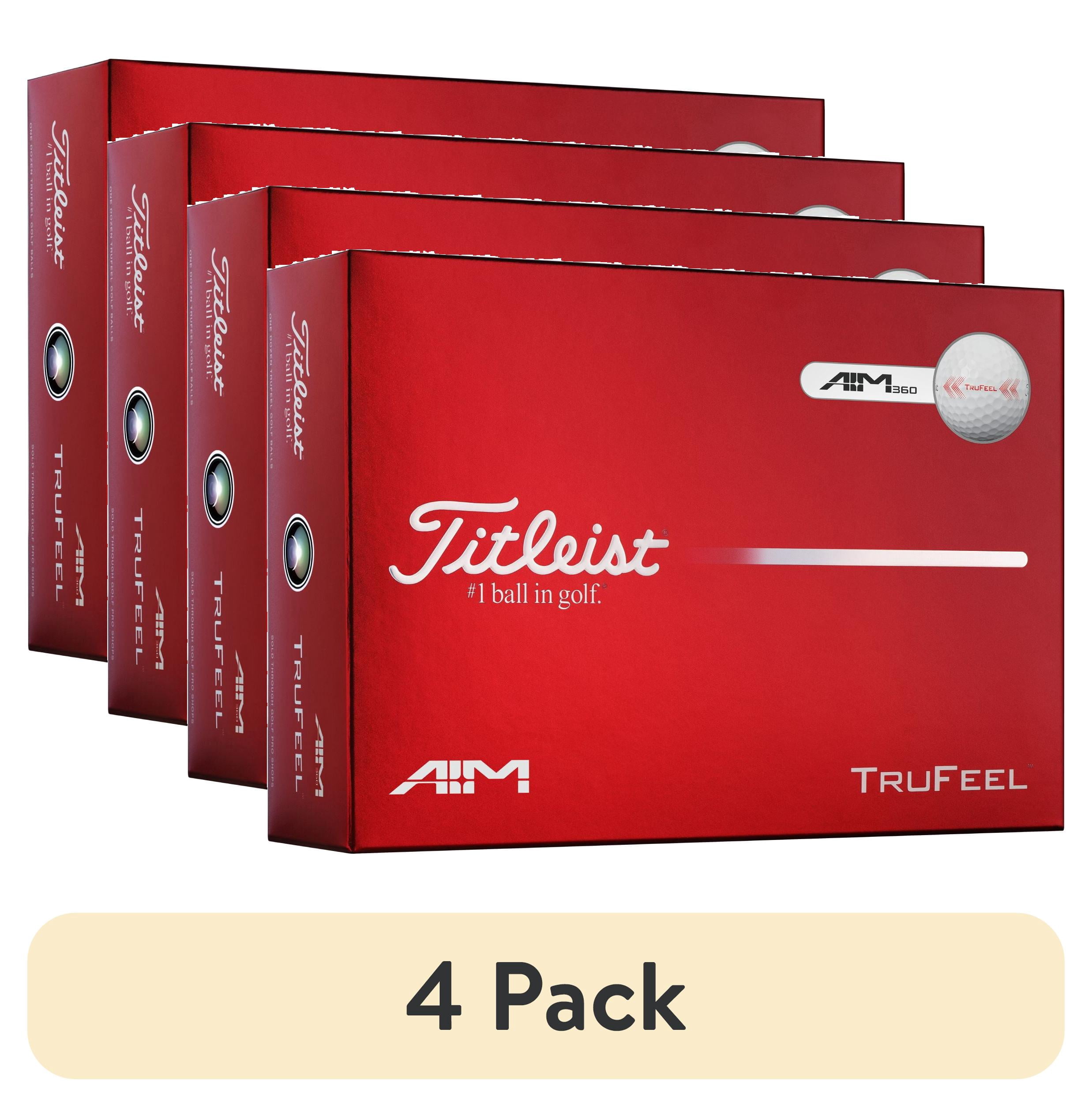 (4 pack) Titleist 2026 TruFeel AIM Golf Balls 12pk, White