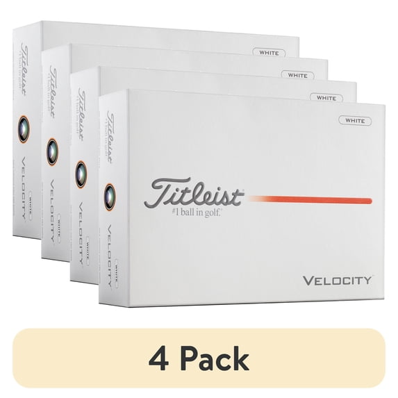 (4 pack) Titleist 2026 Velocity Golf Balls 12pk, White