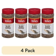 (4 pack) Tone's Restaurant Black Pepper, Kosher, 8 oz