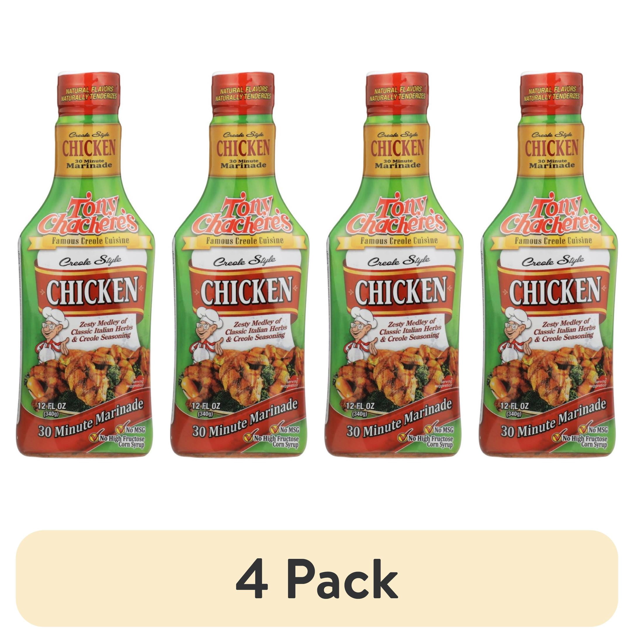 (4 pack) Tony Chachere’s, Marinade, Chicken, Cajun, Pourable, 12 fl oz