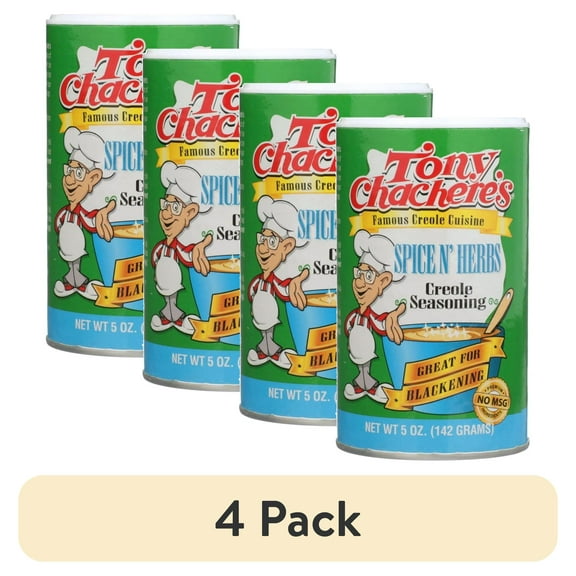 (4 pack) Tony Chacheres, Seasoning, Cajun, Spice N Herbs, 5 oz