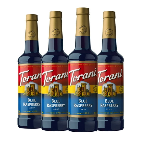 (4 pack) Torani Blue Raspberry Flavoring Syrup, 24.5 fl oz