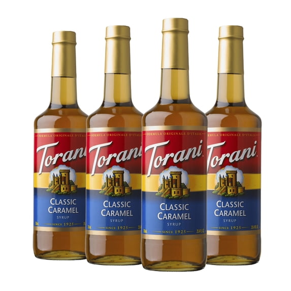 (4 pack) Torani Classic Caramel Flavoring Syrup 750 ml
