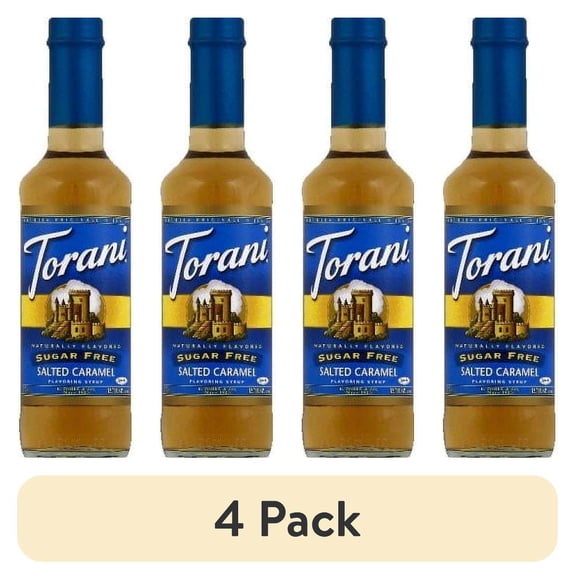 (4 pack) Torani Flavoring Syrup, Sugar Free Salted Caramel, 12.7 Fluid Ounce Bottle