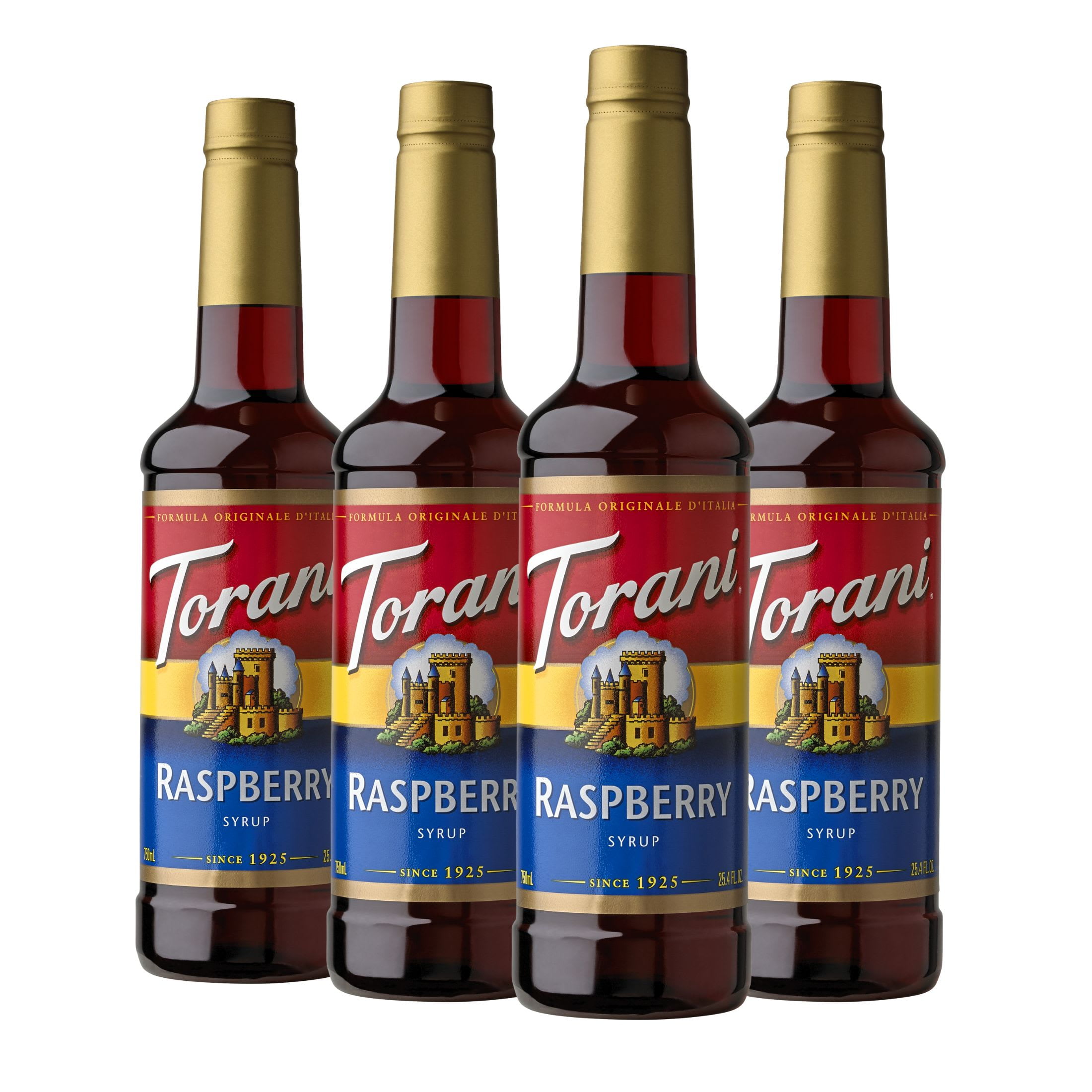 (4 pack) Torani Raspberry Syrup, Plastic Bottle, Drink Flavoring Syrup ...