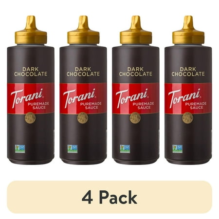 (4 pack) Torani Puremade Dark Chocolate Sauce 16.5 oz
