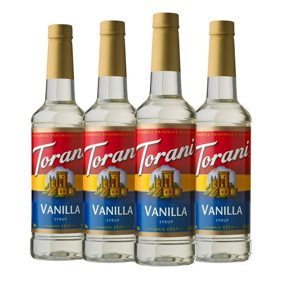 (4 pack) Torani Vanilla Flavoring Syrup, Coffee Flavoring, Drink Mix, 25.4 oz