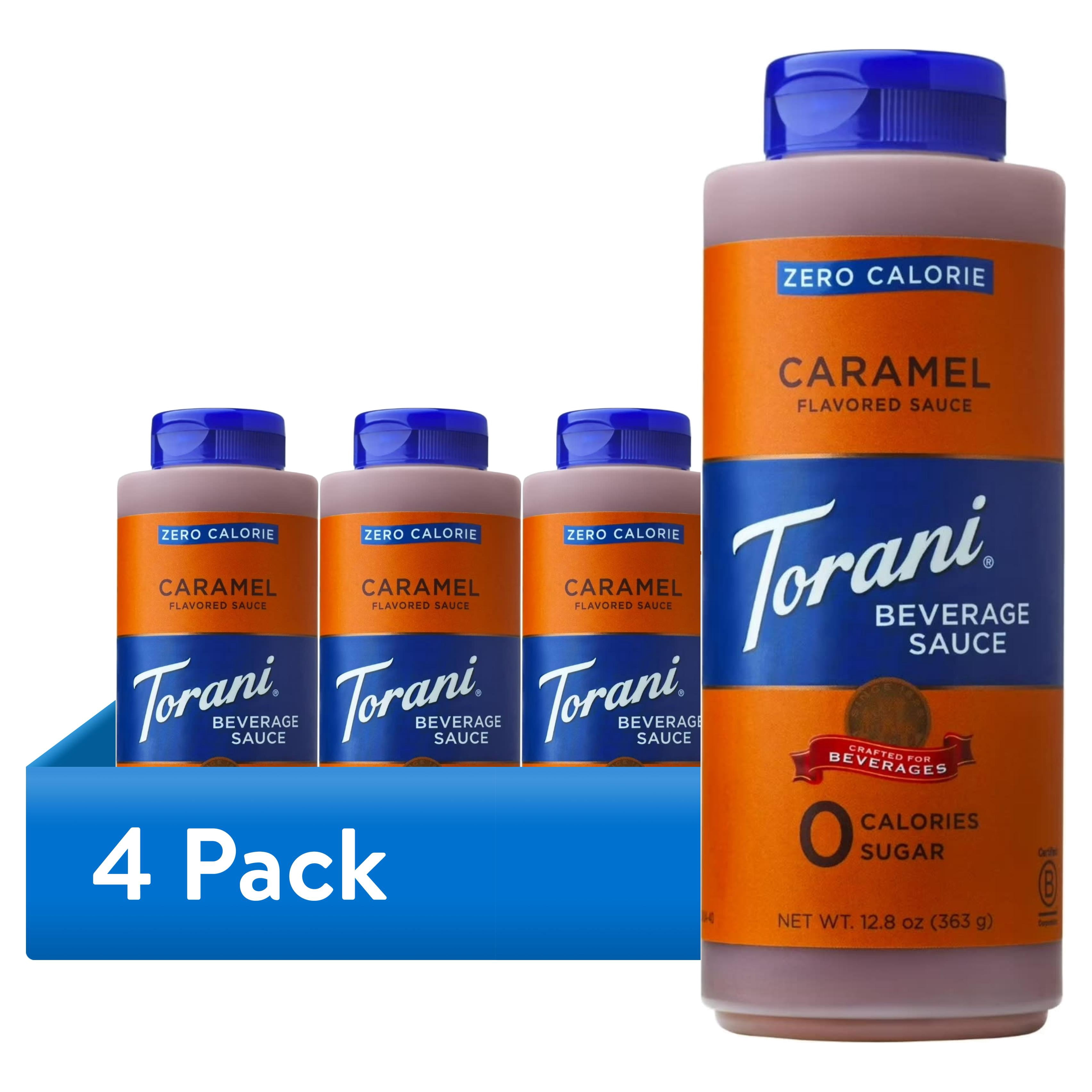 (4 pack) Torani Zero Calorie Caramel Sauce, 12.8 oz