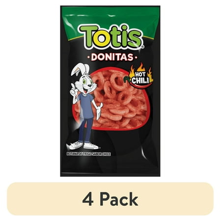 (4 pack) Totis Donitas Hot Chili Wheat Chips, 3.8 oz