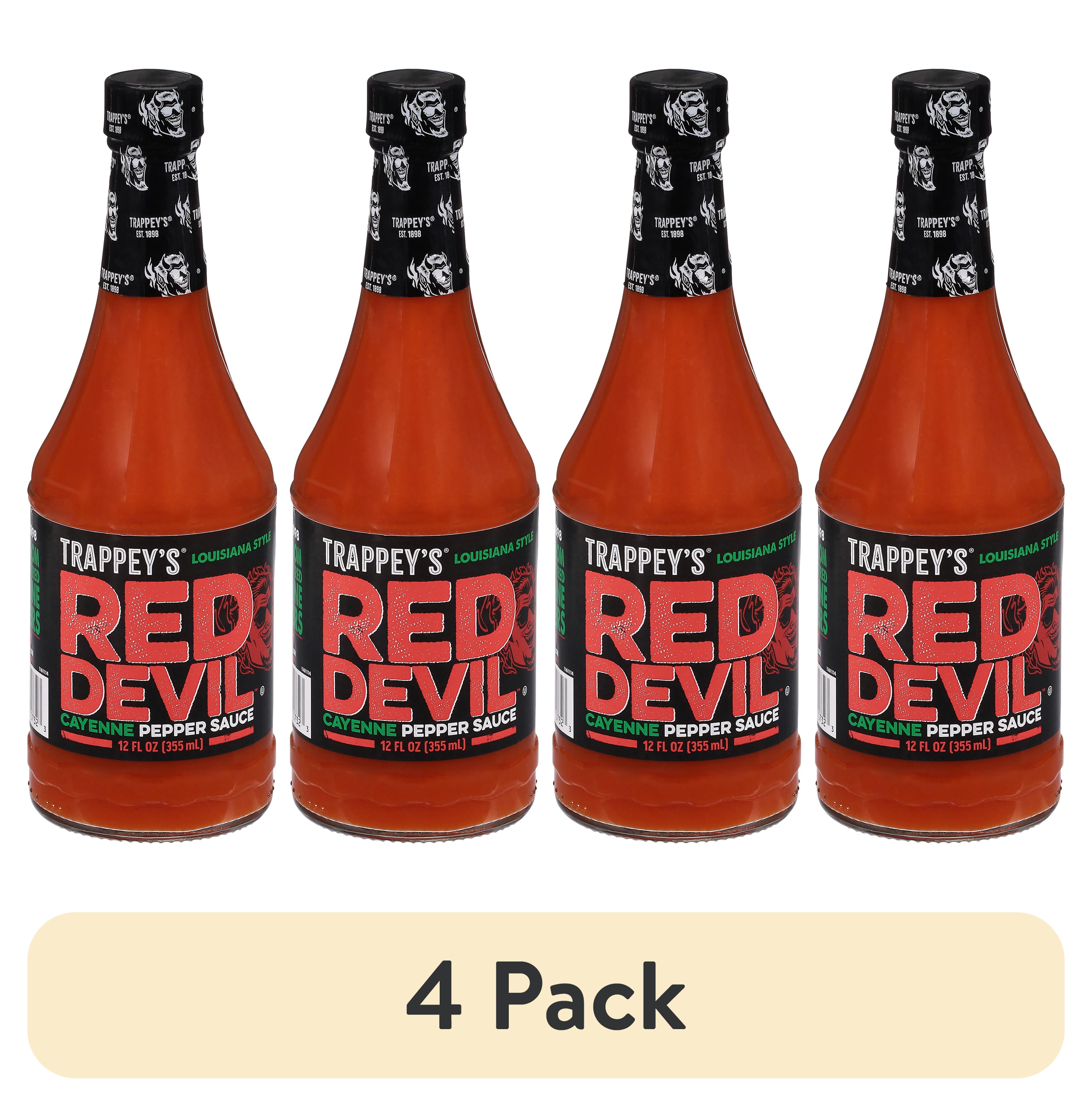 4 pack) Trappey's Red Devil Cayenne Pepper Sauce, 12 oz Bottle
