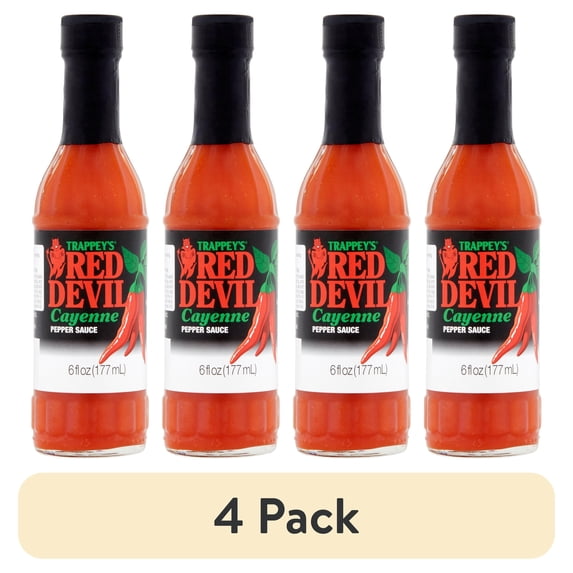 (4 pack) Trappey's Red Devil Cayenne Pepper Sauce 6 fl. oz. Bottle