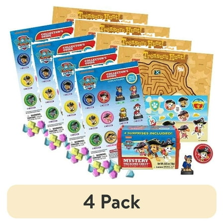 (4 pack) Treat Street PAW Patrol Party Mystery Treasure Chest with Candy, 0.65oz