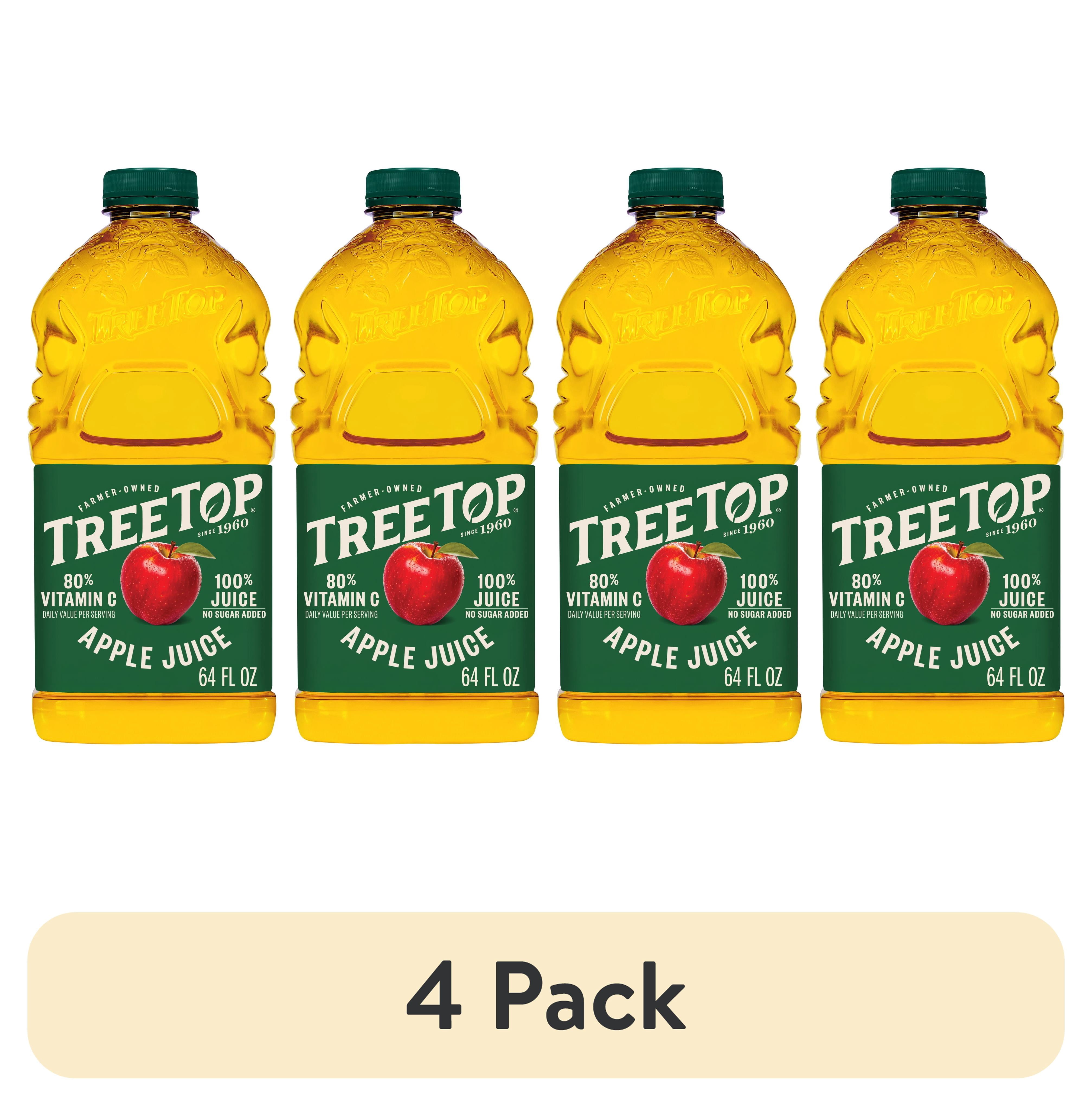 (4 pack) Tree Top 100% Apple Juice, No Sugar Added, No High Fructose Corn Syrup, 64 fl Oz
