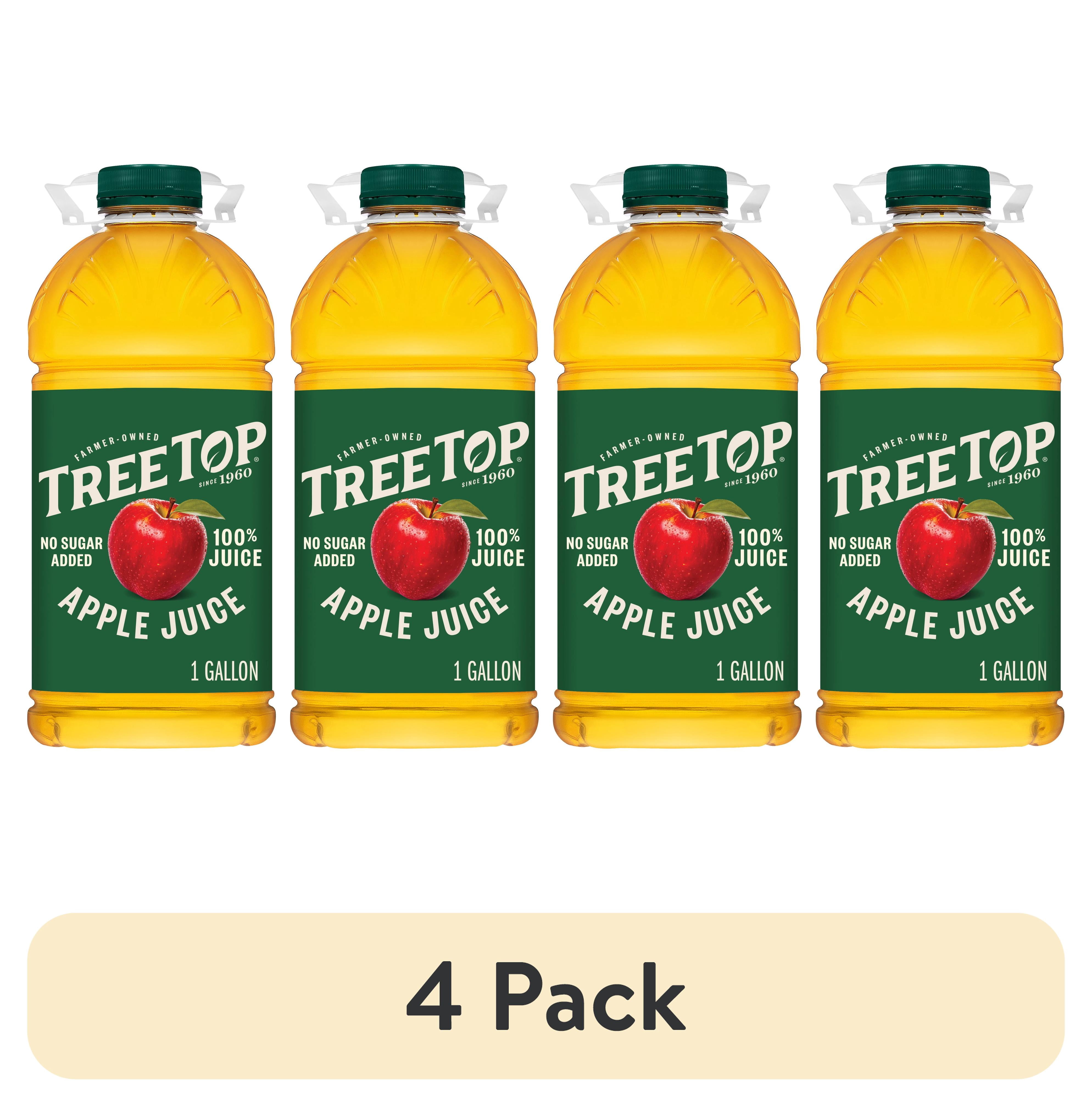 (4 pack) Tree Top 100% Apple Juice, No Sugar Added, No High Fructose Corn Syrup, 128 fl Oz