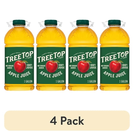 (4 pack) Tree Top 100% Apple Juice, Made with 100% Fruit Juice, 128 fl oz